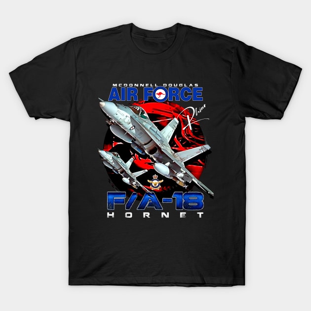 RAAF Australian Air Force FA18 Hornet Fighterjet T-Shirt by aeroloversclothing